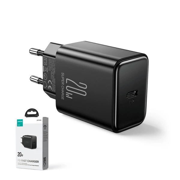 Joyroom Travel Charger Type-C hálózati töltő , PD 20W kábel nélkül, fekete (JR-TCF06)