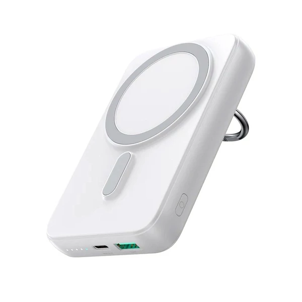 Joyroom Power Bank vezeték nélküli töltéssel (MagSafe) 15W / Type-C, PD 20W, 10000 mAh, fehér