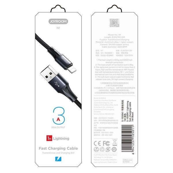 Joyroom Type-C - USB kábel 3A, 1m fekete (S-1030N1)