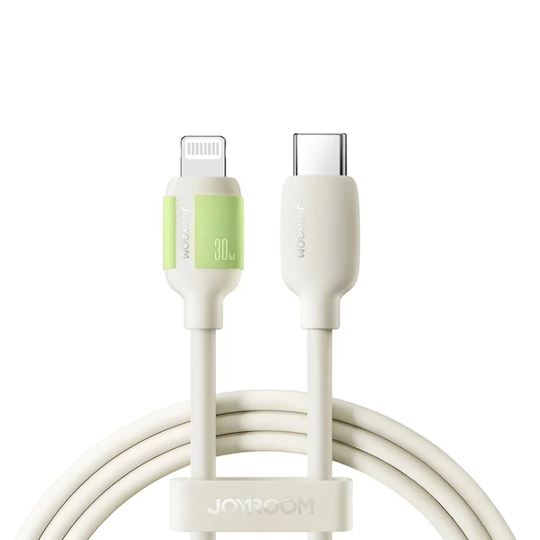 Joyroom Type-C - Lightning Kábel Fluorescent Series, A53, 30W, 2m, bézs (S-A53CL302M-BEG)