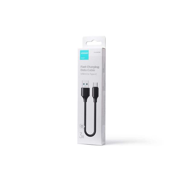 Joyroom USB - Type-C töltő / adatkábel, 3A, 0.25m, fekete (S-UC027A9)