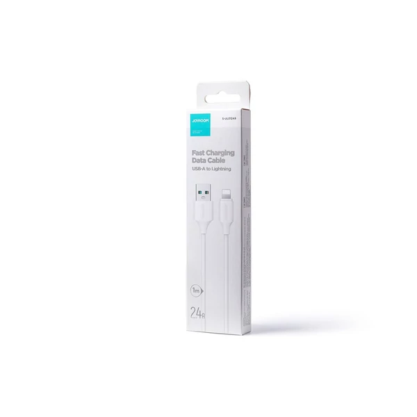 Joyroom USB - Lightning adatkábel, 2.4A, 480Mb/s, 1m, fehér (S-UL012A9)