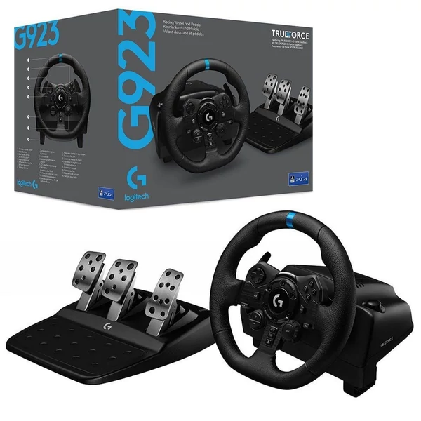 Logitech Racing Wheel G923 TrueForce pedálokkal, PC, PS5, PS4, fekete EU (941-000149)