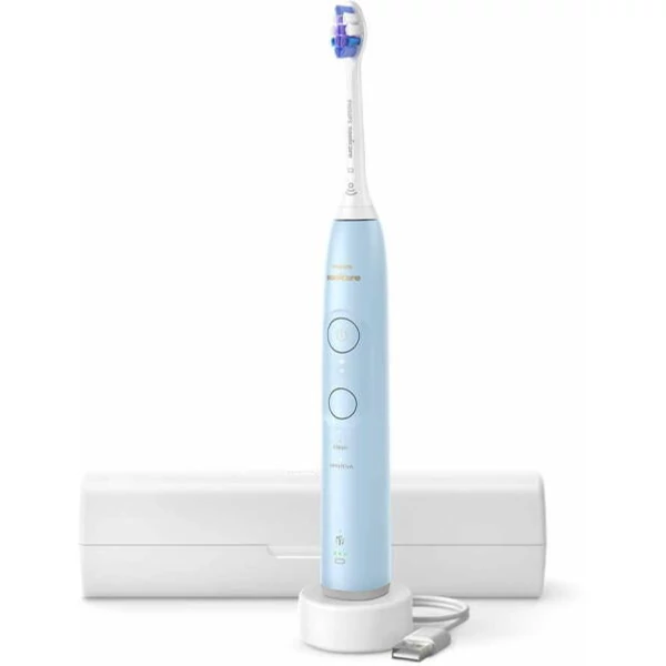 Philips Sonicare 6100 Series szónikus elektromos fogkefe tokkal HX7406/02 világoskék EU
