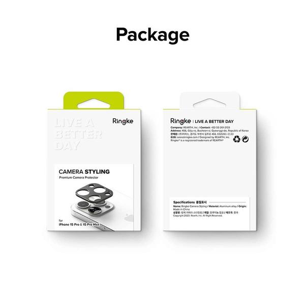 Ringke iPhone 15 Pro/ Pro Max Camera Styling kamera sziget védő keret aluminium ötvözet fekete tok