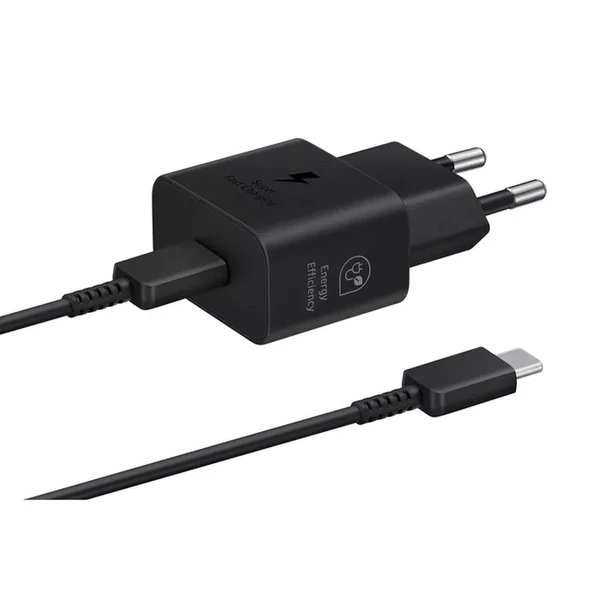 Samsung Travel Charger 25W PD 3.0 hálózati töltőfej Type-C - Type-C kábellel (1m), fekete EU (EP-T2510XBEGEU)