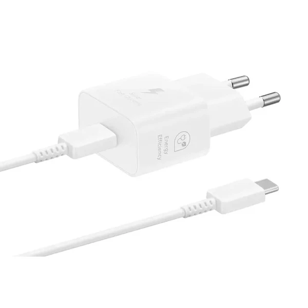 Samsung Travel Charger 25W PD 3.0 hálózati töltőfej Type-C - Type-C kábellel (1m), fehér EU (EP-T2510XWEGEU)