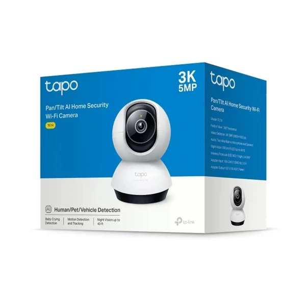 TP-Link Tapo TC74 Wi-Fi beltéri biztonsági kamera, 3K 5MP, fehér EU TP-Link Tapo TC74 Wi-Fi beltéri biztonsági kamera, 3K 5MP, fehér EU