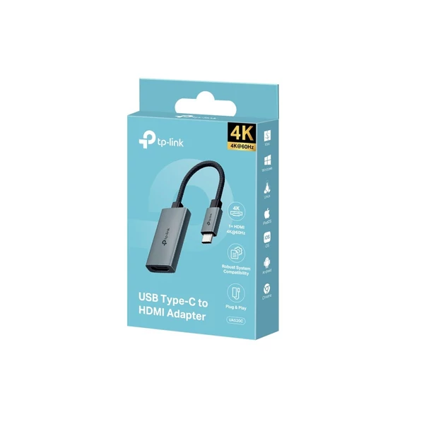 TP-Link UA520C Type-C -HDMI adapter, 4K 60Hz, fekete EU TP-Link UA520C Type-C -HDMI adapter, 4K 60Hz, fekete EU