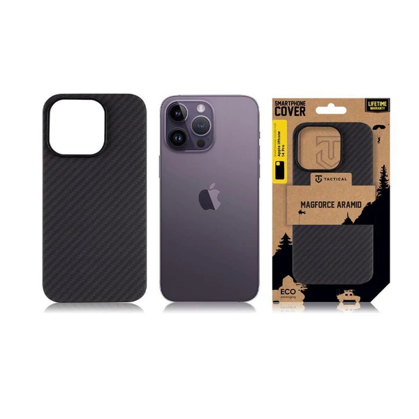 Tactical iPhone 14 Pro Magforce Aramid tok, fekete