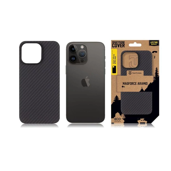 Tactical iPhone 14 Pro Max Magforce Aramid tok, fekete