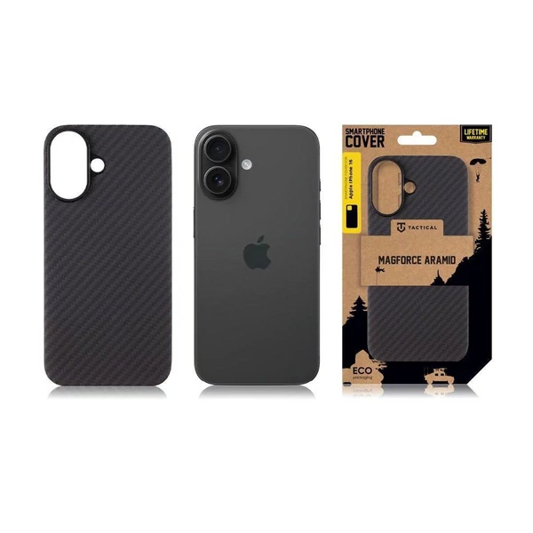 Tactical iPhone 16 Magforce Aramid tok, fekete