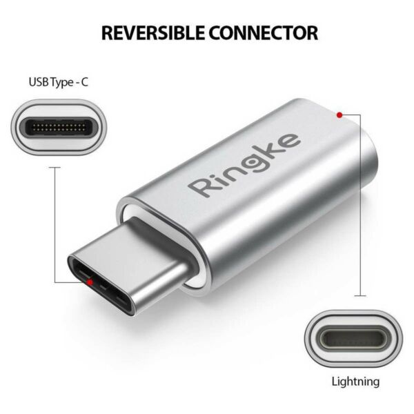 Ringke Lightning - USB-C adapter (2db) ezüst