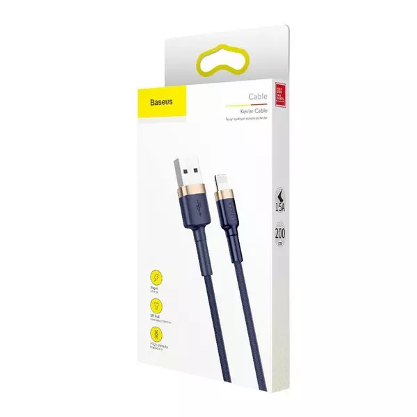 Baseus Cafule Lightning-USB adat-és töltőkábel, QC 3.0, 1.5A, 2m, kék (CALKLF-CV3)