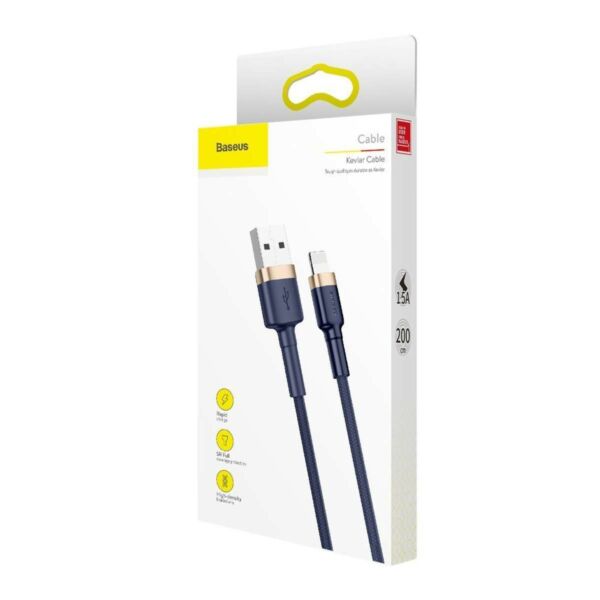 Baseus Cafule Lightning-USB adat-és töltőkábel, QC 3.0, 1.5A, 2m, kék (CALKLF-CV3)