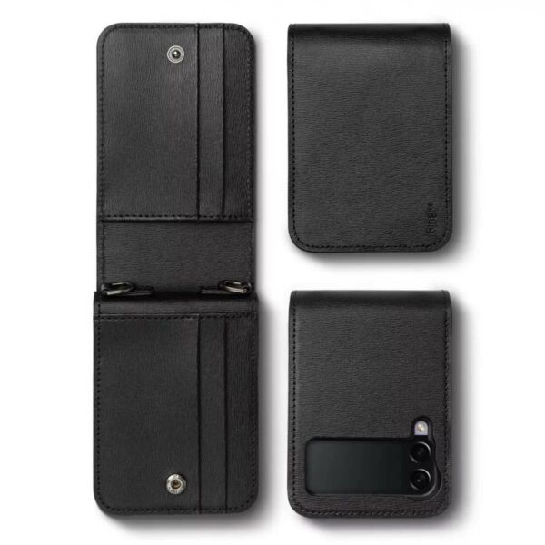 Ringke Galaxy Z Flip 3 5G Case Folio Signature nyitható pénztárca+tok, fekete