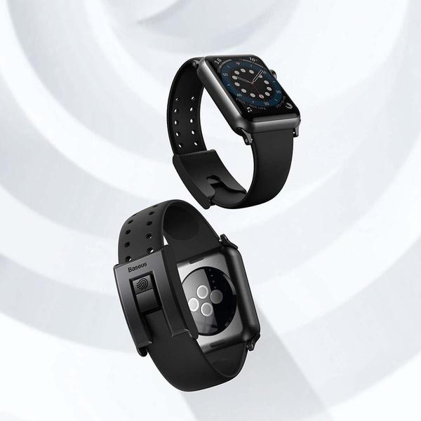 Baseus iWatch Slip-Thru óraszíj (Watch 3 / 4 / 5 / 6 / SE), 38mm / 40mm, fekete (LBWSE-01)