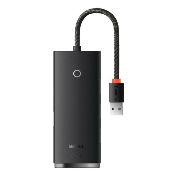 Baseus HUB Lite 4-in-1 adapter (USB-A - 4xUSB-A 3.0 5Gb/s) 0.25m-es kábellel, fekete (WKQX030001)
