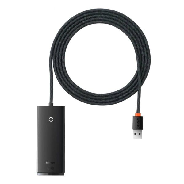 Baseus HUB Lite 4-in-1 adapter (USB-A - 4xUSB-A 3.0 5Gb/s) 2m-es kábellel, fekete (WKQX030201)