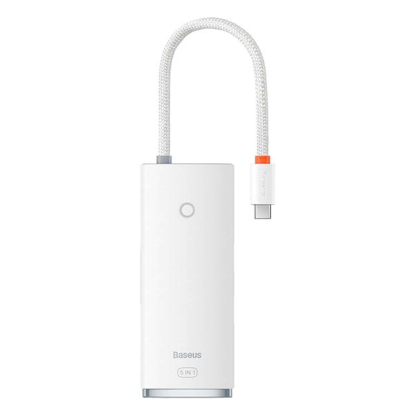 Baseus HUB Lite 5-in-1 adapter (Type-C - 3xUSB-A 3.0 5Gb/s, USB-C, HDMI) 0.2m-es kábellel, fehér (WKQX040002)