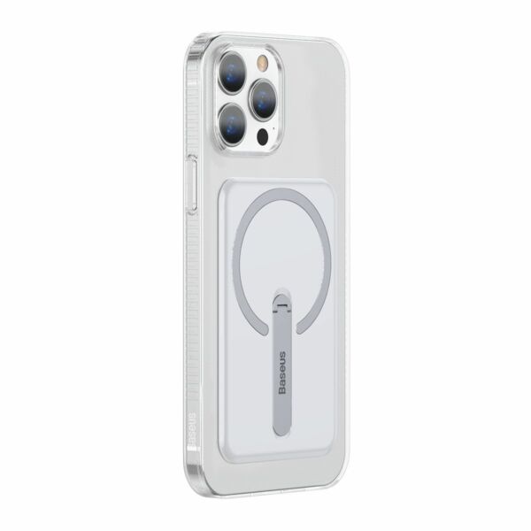 Baseus iPhone 13 Pro mágneses telefontok, kitámasztóval, átlátszó (ARCX000102)