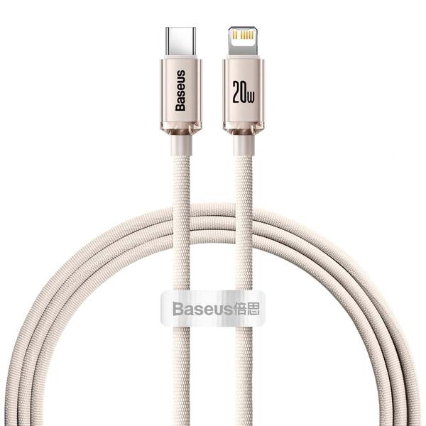 Baseus Crystal Shine USB Type-C - Lightning adat- és töltőkábel 20W 1,2m rózsaszín (CAJY001304)