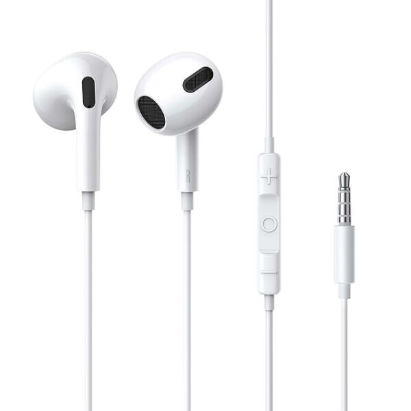 Baseus fülhallgató, Encok H17, vezetékes fülhallgató, 3.5mm jack csatlakozóval, fehér (NGCR020002)
