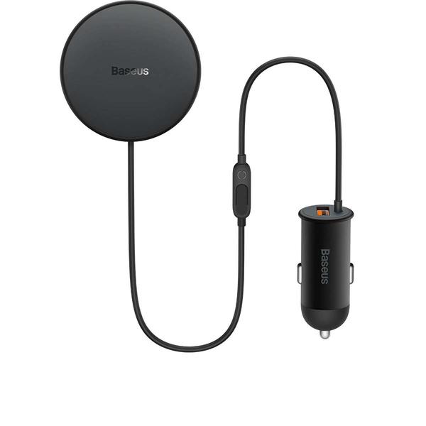 Baseus MagSafe autós tartó vezetékes és vezeték nélküli töltés funkcióval, szellőzőrácsba helyezhető,15W +  USB 25W, fekete (SUCX040001)