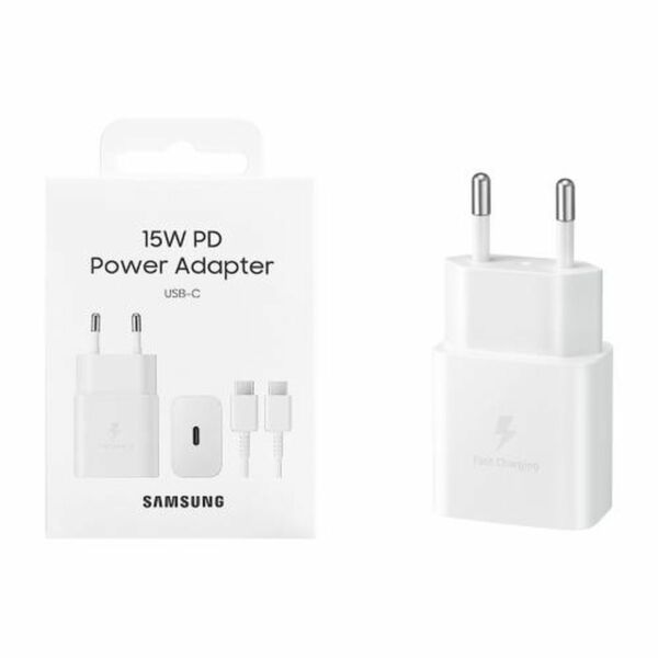 Samsung EP-T1510N 15W hálózati/fali töltő, USB Type-C - Type-C kábellel (1m) fehér EU