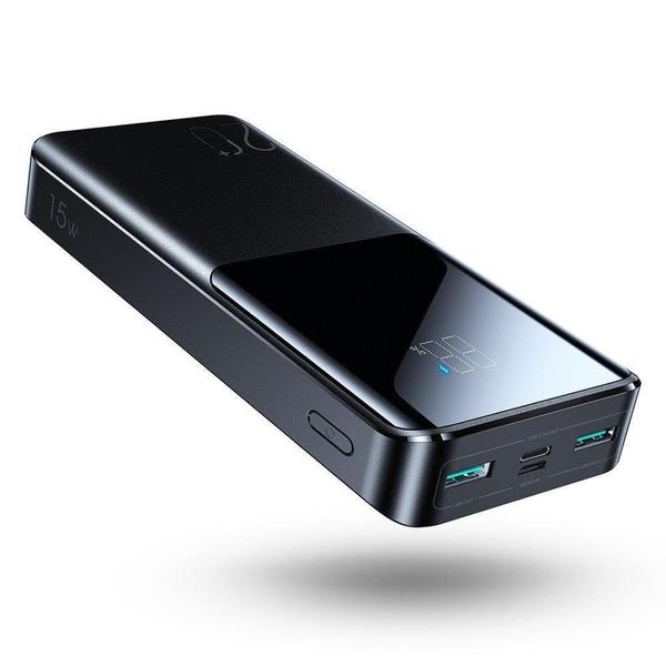 Joyroom külső akkumlátor digitális kijelzővel, C+U+U, PD 15W, 20000 mAh, fekete (JR-T014)