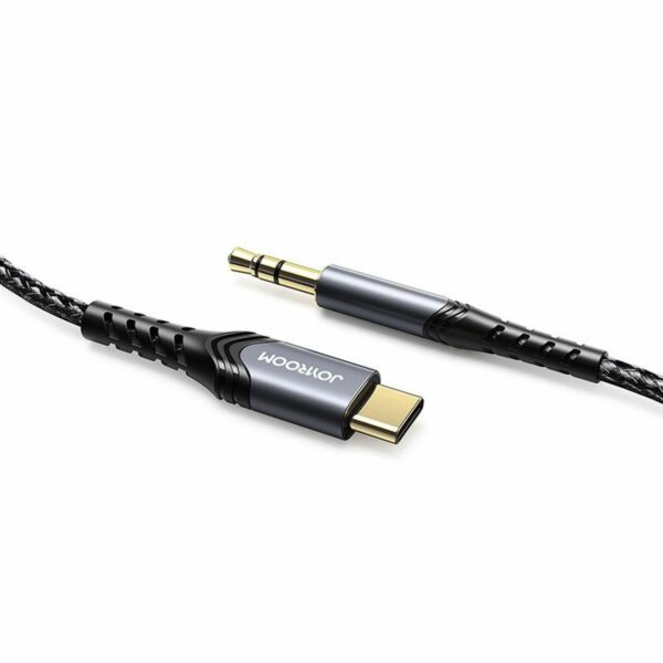 Joyroom átalakító USB Type-C - 3.5mm Mini Jack kábel, 2m, fekete (SY-A03)