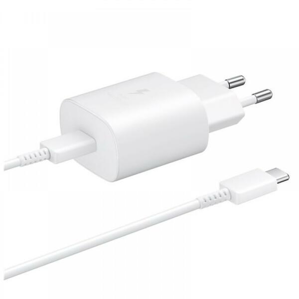 Samsung EP-TA800 25 W-os hálózati györstöltő 3A, USB Type-C - Type-C kábellel (1m), fehér EU (EP-TA800XWEGWW)