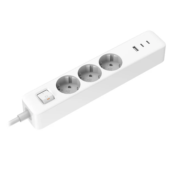 Xiaomi Power Strip 2C1A hálózati elosztó és töltőállomás 20W (1xUSB-A, 2xUSB-C, 3 aljzat), fehér