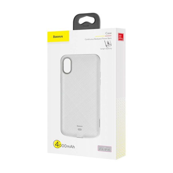 Baseus Power Bank tok, Continuous Backpack 4000 mAh iPhone XS, fehér (ACAPIPH58-BJ02)