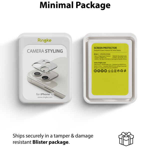 Ringke iPhone 12/12 mini, Camera Stlyling, kamera sziget védő keret, Fekete