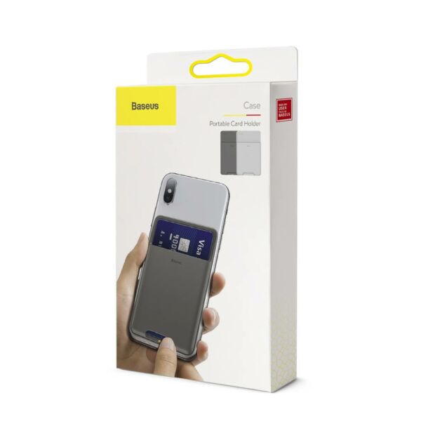 Baseus Hátoldalra ragasztható szilikon irat / bankkártya tartó, francia szürke (ACKD-B0G)