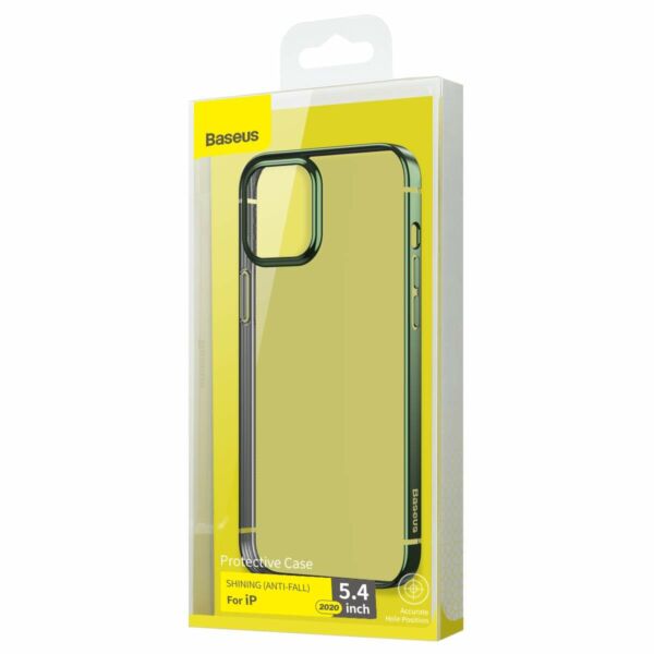 Baseus iPhone 12 mini tok, Shining (esés védelemmel), zöld (ARAPIPH54N-MD06)