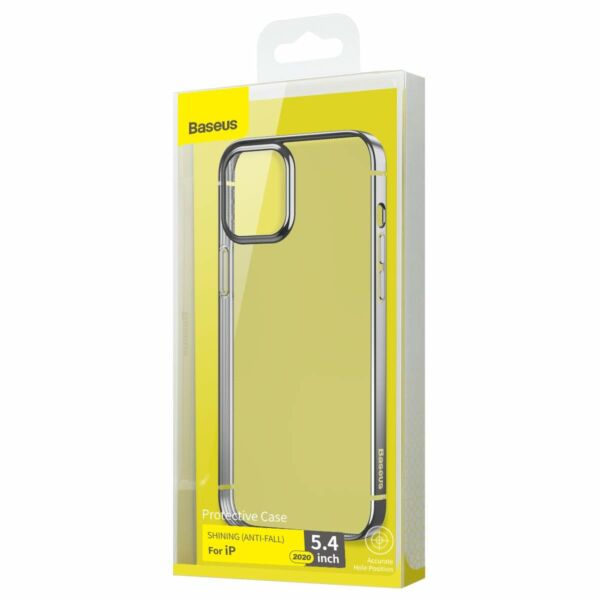 Baseus iPhone 12 mini tok, Shining (esés védelemmel), ezüst (ARAPIPH54N-MD0S)