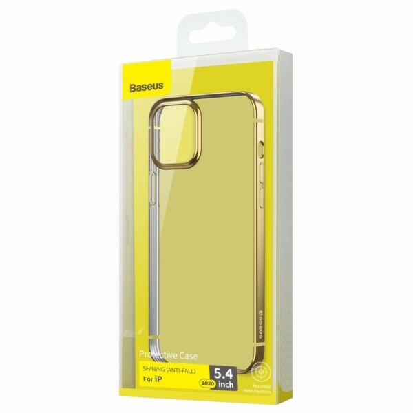 Baseus iPhone 12 mini tok, Shining (esés védelemmel), arany (ARAPIPH54N-MD0V)