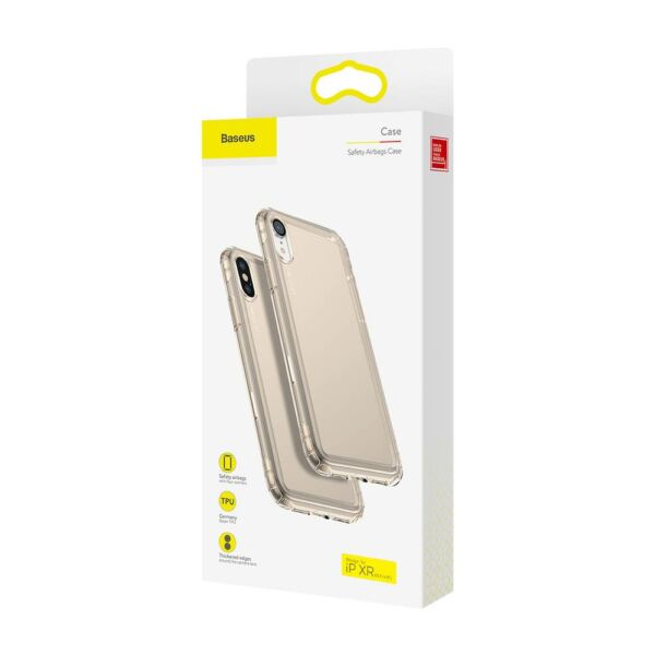 Baseus iPhone XR tok, Safety Airbags, átlátszó arany (ARAPIPH61-SF0V)