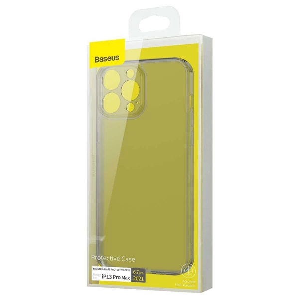 Baseus iPhone 13 Pro Max tok, Frosted Glass Protective, fekete (ARWS000501)