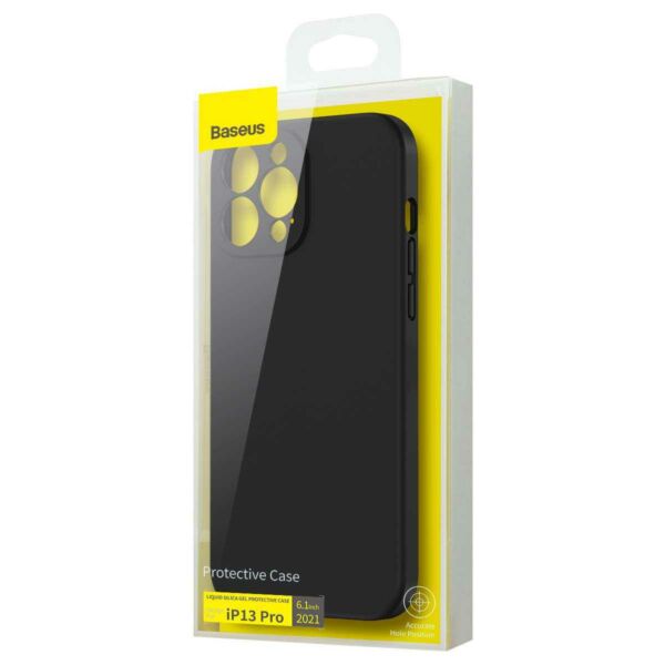 Baseus iPhone 13 Pro tok, Liquid Silica Gel Protective, fekete (ARYT000101)