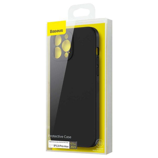 Baseus iPhone 13 Pro tok, Max Liquid Silica Gel Protective, fekete (ARYT000201)