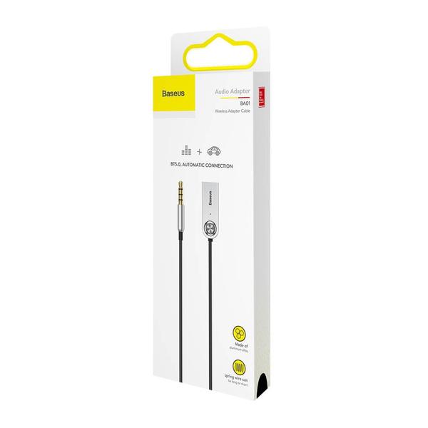Baseus átalakító kábel, BA01 USB + vezeték nélküli adapterről 3.5 mm Jack bemenetre, fekete (CABA01-01)