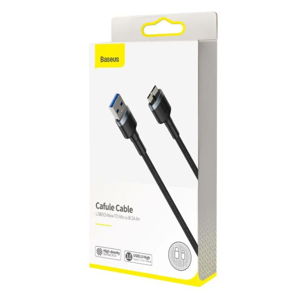 Baseus átalakító kábel, Cafule USB3.0[apa] - Micro-B 2A, 1m, szürke (CADKLF-D0G)