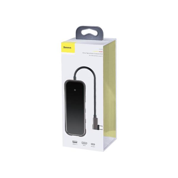 Baseus HUB, Multi-functional (Type-C bementről - 3xUSB3.0/HD4K/PD) adapter, szürke (CAHUB-BZ0G)