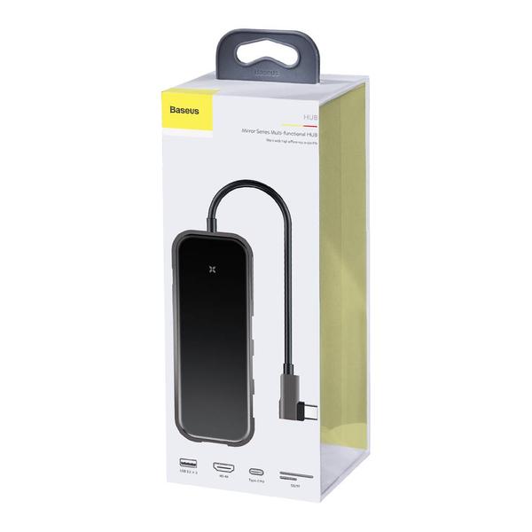 Baseus HUB, Multi-functional (Type-C bemenetről - 3xUSB3.0/HD4K/SD/TF/PD) adapter, szürke (CAHUB-CZ0G)