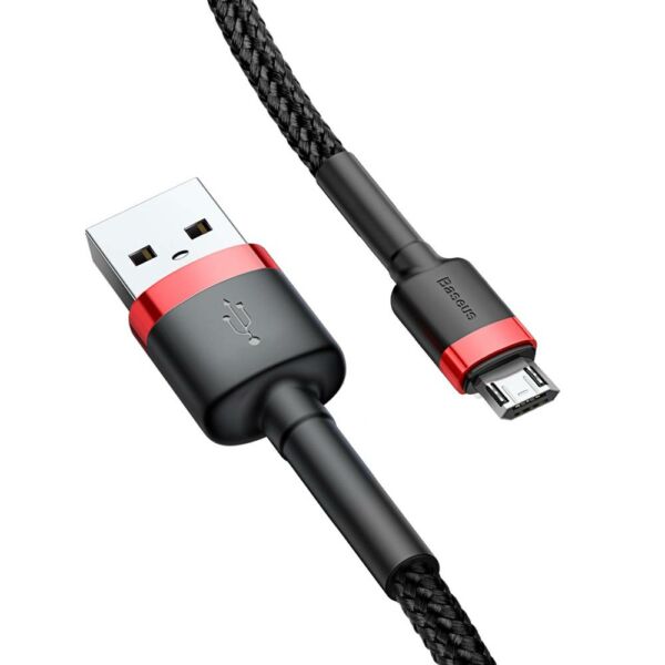 Baseus Micro USB kábel, Cafule 2.4A, 1m, piros/fekete (CAMKLF-B91)