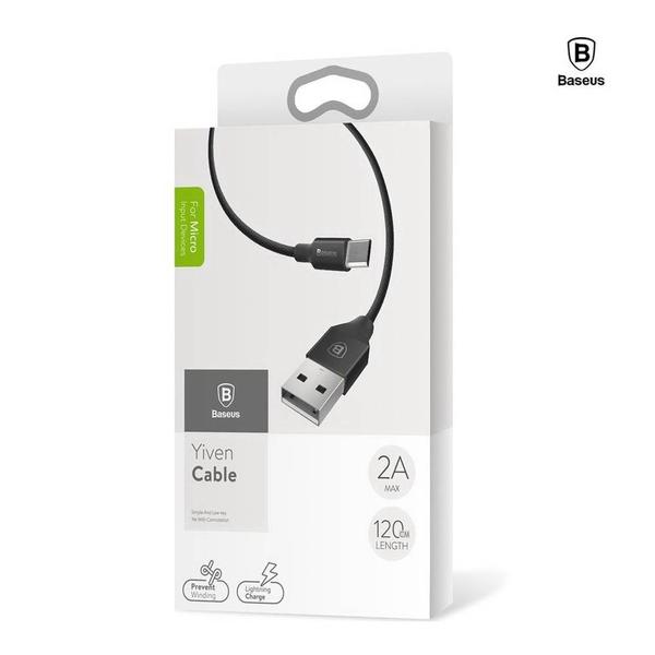 Baseus Micro USB kábel, Yiven kábel, 2A, 1m, fekete (CAMYW-A01)