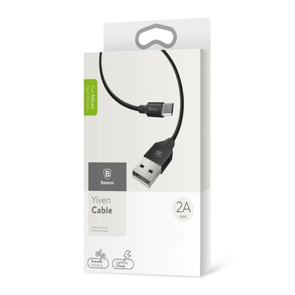 Baseus Micro USB kábel, Yiven kábel, 2A, 1.5m, fekete (CAMYW-B01)